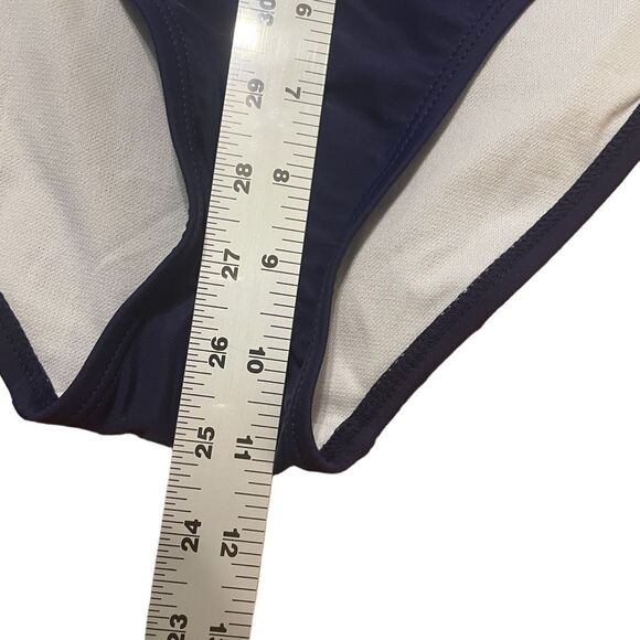 Navy High Waist Hight Cut Leg Ruched Side NWOT Bikini Bottom Women Plus Size XXL - Picture 5 of 7